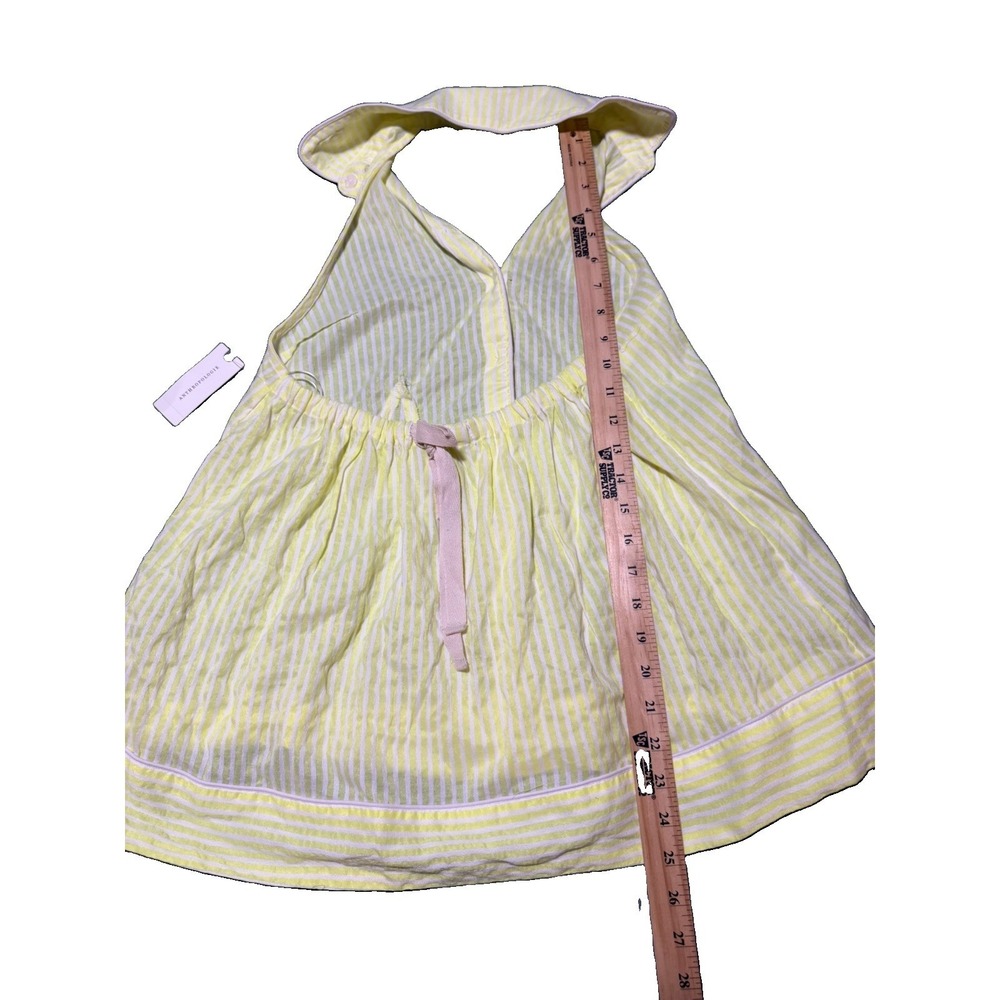 Maeve Anthropologie NWT Yellow & White Striped Button Halter Top Backless XS - Picture 14 of 14
